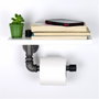Hanah Home Boruraf235 Portarrollos de Papel Higiénico MDF Montaje Pared Blanco 30x12x23 cm